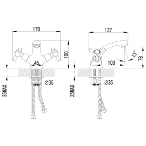 Смеситель Lemark Contour для раковины LM7406C