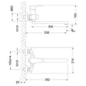 Смеситель Lemark Linara для ванны с душем LM0451C
