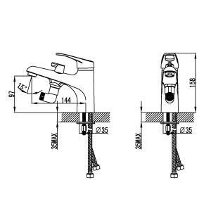 Смеситель Lemark Omega на борт ванны LM3115C