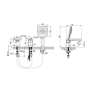 Смеситель Lemark Shift на борт ванны LM4347C