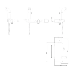 Смеситель Lemark Solo с гигиеническим душем LM7169CW термостат