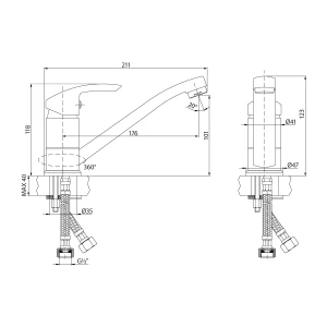 Смеситель Lemark plus Strike для кухни LM1104C