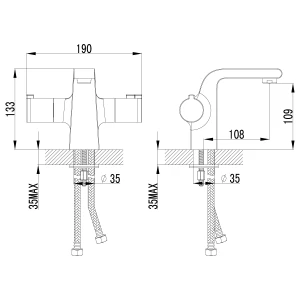 Смеситель Lemark Yeti для раковины LM7836C термостат