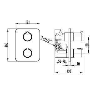 Смеситель Lemark Yeti для душа LM7843C термостат