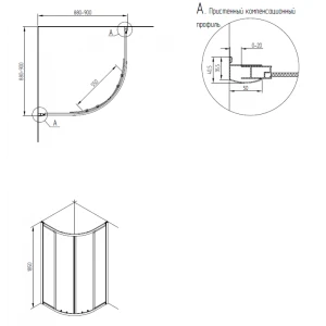 Душевой уголок Migliore Diadema 90х90 22657