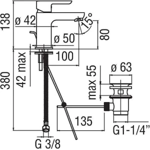 Смеситель Nobili ABC для раковины AB87118/1CR