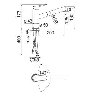 Смеситель Nobili Blues для кухни BS101117CR с вытяжным изливом