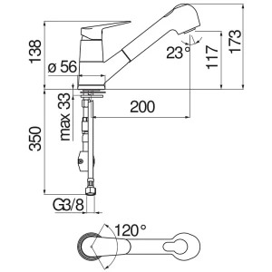 Смеситель Nobili Blues для кухни BS101127CR с вытяжным изливом