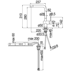 Смеситель Nobili Live для кухни LV00113/70CR с вытяжным изливом
