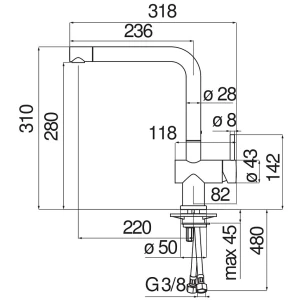 Смеситель Nobili Live для кухни LV00113CR с вытяжным изливом