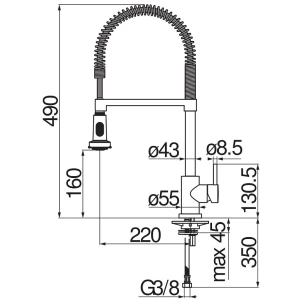 Смеситель Nobili Live для кухни LV00300/3CR c вытяжным изливом