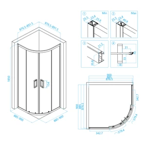 Душевой уголок RGW Classic CL-54 90x90