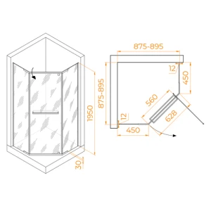 Душевой уголок RGW Passage PA-82 90x90