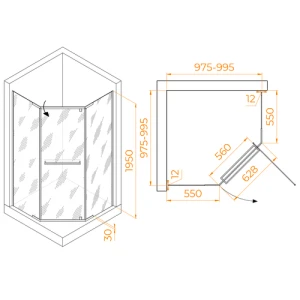 Душевой уголок RGW Passage PA-82B 100x100