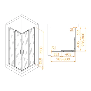 Душевой уголок RGW Passage PA-030B 80x80