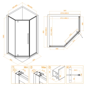 Душевой уголок RGW Stilvoll SV-81G 90х90