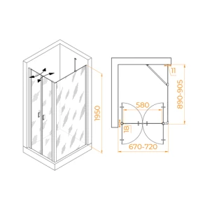 Душевой уголок RGW Passage PA-144 70x90