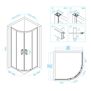 Душевой уголок RGW Classic CL-54B 100x100