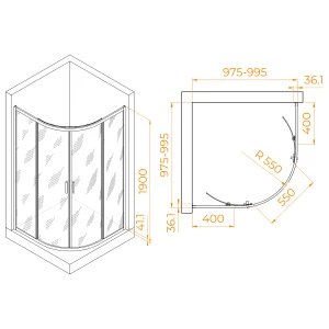 Душевой уголок RGW Passage PA-51B 100x100