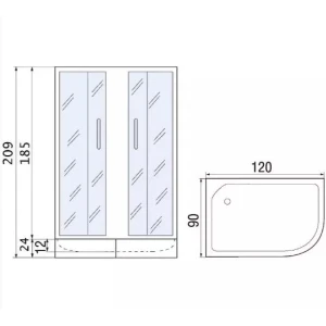 Душевой уголок River Don XL 120/90/24 МТ R 120х90 с поддоном