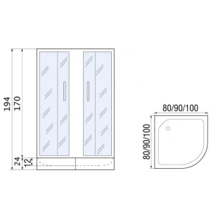 Душевой уголок River Don 100/24 МТ 100х100 c поддоном