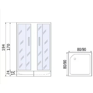 Душевой уголок River Morava XL 90/24 MT 90х90 с поддоном
