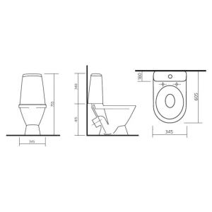 Унитаз-компакт Sanita Лада Эконом с сидением стандарт WC.CC/Lada/1-P/WHT.G/S1