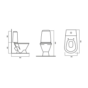 Унитаз-компакт Sanita Кама Эконом с сидением стандарт WC.CC/Kama/1-P/WHT.G/S1