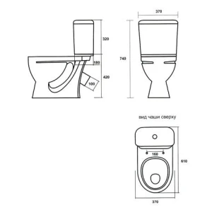 Унитаз-компакт Sanita Стандарт Эконом с сидением стандарт WC.CC/Standart/1-P/WHT.G/S1