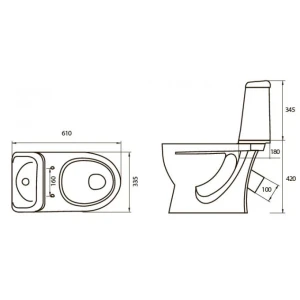 Унитаз-компакт Sanita Идеал Эконом с сидением стандарт WC.CC/Ideal/1-P/WHT.G/S1