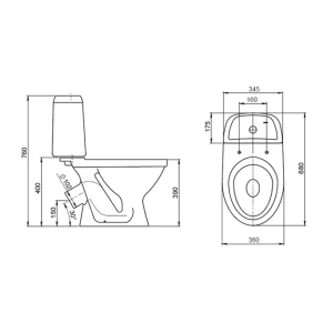 Унитаз-компакт Santeri Прайм 1.P205.4.S00.00B.F