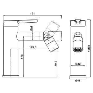 Смеситель Swedbe Diana 1040 для биде