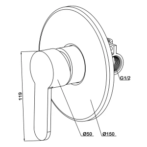 Смеситель Swedbe Platta 5517 для душа