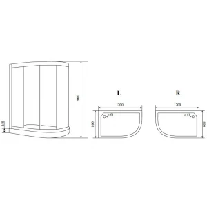 Душевой уголок Timo BY-549 R 120х80 с поддоном