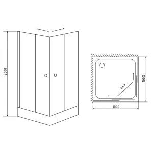 Душевой уголок Timo TL-1102 Romb Glass 100х100 с поддоном