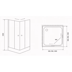 Душевой уголок Timo TL-8002 Fabric Glass 80х80 с поддоном