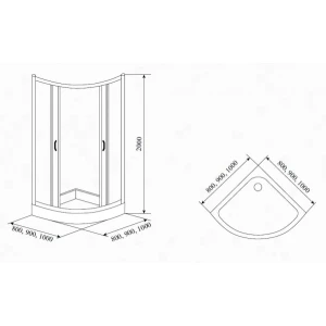 Душевой уголок Timo TL-9001 Fabric Glass 90х90 с поддоном