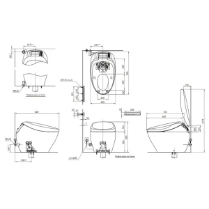 Унитаз приставной Toto Neorest NX CS901VR#NW1/HH20135VR/T53WR100 с сиденьем