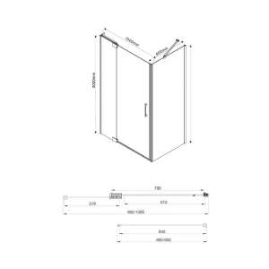 Душевой уголок Vincea Extra 90/100х90 VSR-1E901090CL