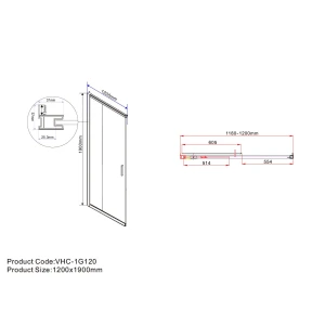 Душевой уголок Vincea Garda 120х80 VSS-1G8012CH