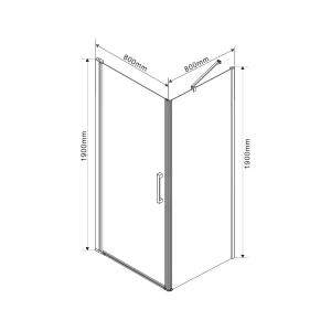 Душевой уголок Vincea Orta 80х80 L VSR-1O8080CH-L