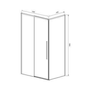 Душевой уголок Vincea Slim-N 120х90 VSR-4SN9012CGB