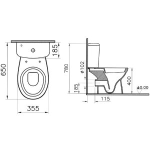Унитаз-компакт напольный VitrA Norm Fit c сиденьем микролифт 9844B0997200