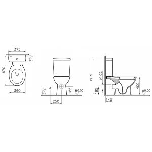 Унитаз-компакт напольный VitrA Norm Nord c сиденьем микролифт 9845B0997201