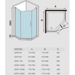 Душевой уголок Weltwasser WW-300PI-100 100х100