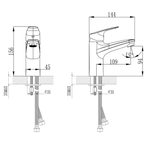Смеситель Azario для раковины AZ-HU245898