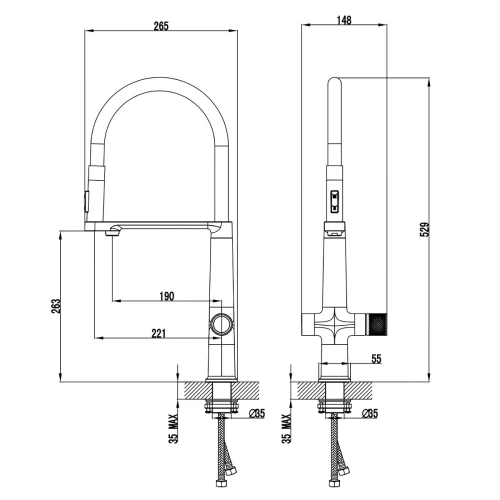 Смеситель Azario Advantage для кухни AZ-VRG569223C