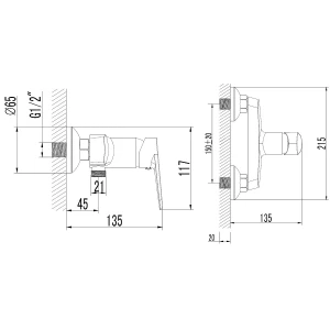 Смеситель Azario Castelo для душа AZ-VJC338274C