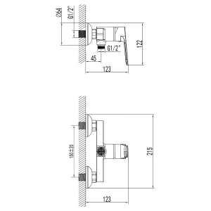 Смеситель Azario Elvis для душа AZ-WWK338155C