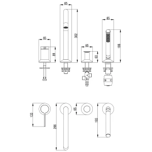 Смеситель Azario Flame на борт ванны AZ-VPC258320C
